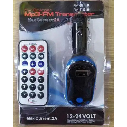 Автомобильный трансмиттер/модулятор CM i9, радио трансмитер, FM модулятор для автомобиля. Цвет: синий