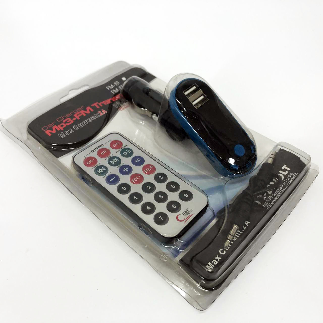 Автомобильный трансмиттер/модулятор CM i9, радио трансмитер, FM модулятор для автомобиля. Цвет: синий