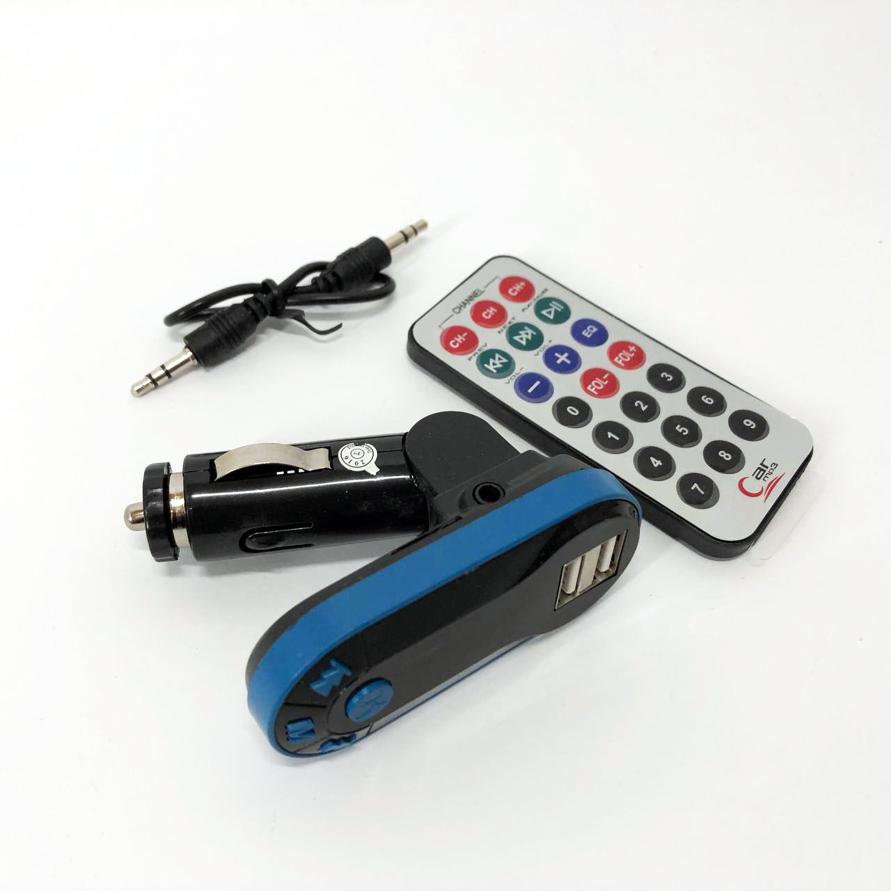 Автомобильный трансмиттер/модулятор CM i9, радио трансмитер, FM модулятор для автомобиля. Цвет: синий