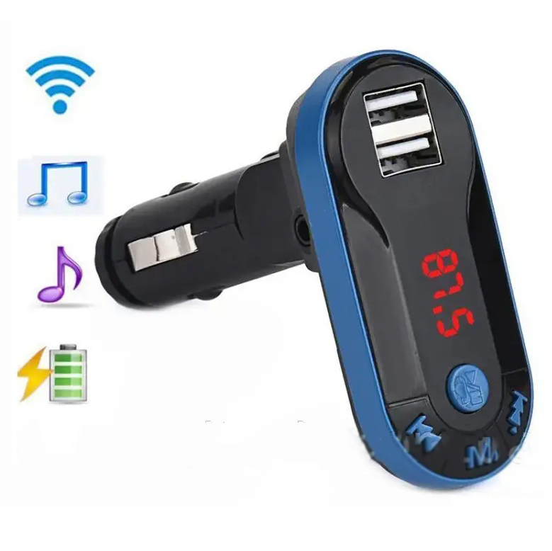 Автомобильный трансмиттер/модулятор CM i9, радио трансмитер, FM модулятор для автомобиля. Цвет: синий