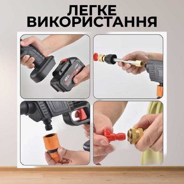 Аккумуляторная Мойка с 2-мя АКБ Портативная Ручная Высокого Давления Универсальная