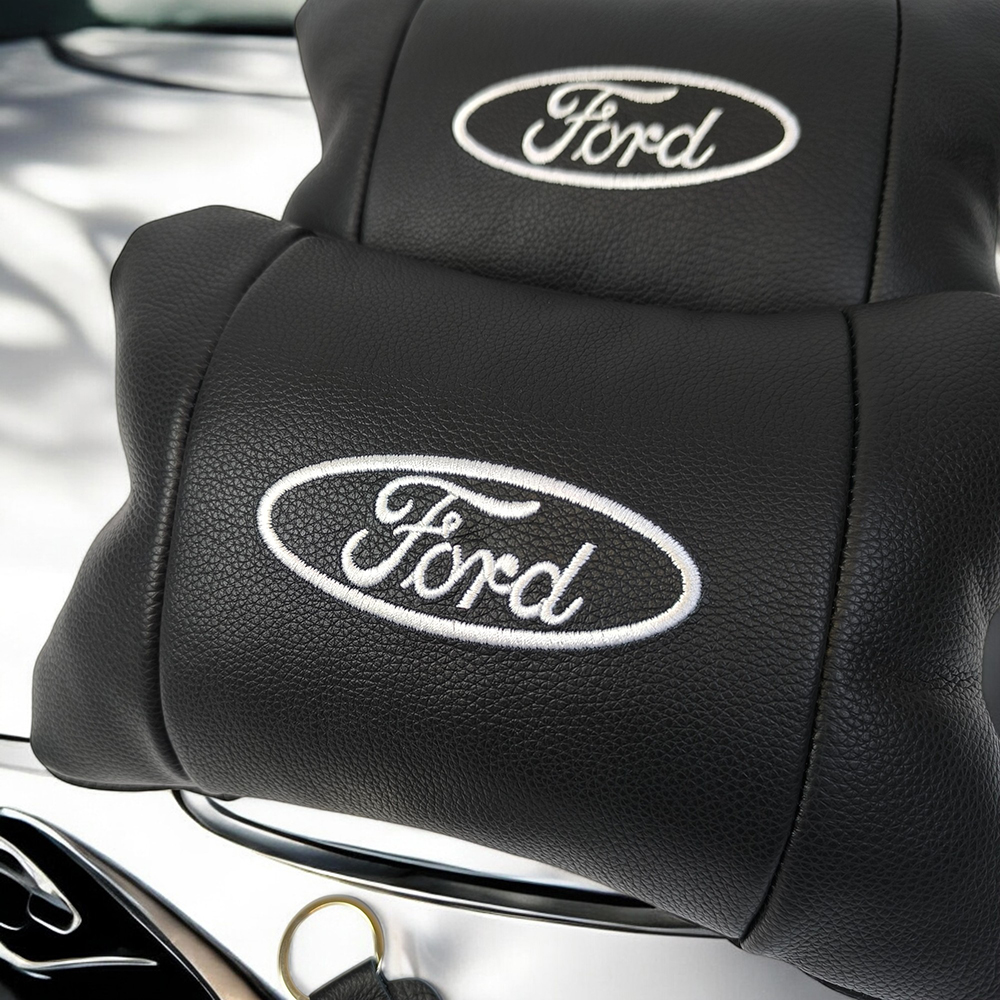 Набор автомобильных подушек 2шт для Ford, натуральная кожа, стильные подголовники для удобной поездки