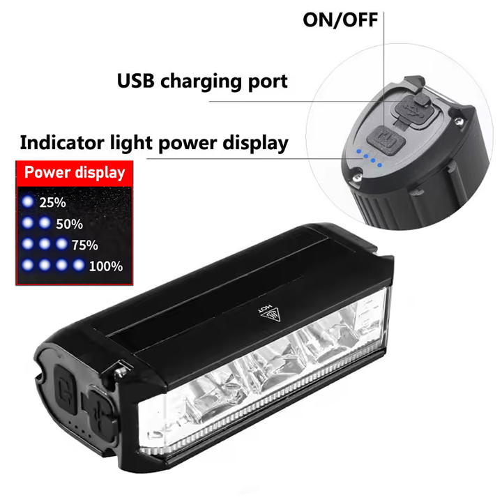Велофара мощная EOS610-3LED, 900LM