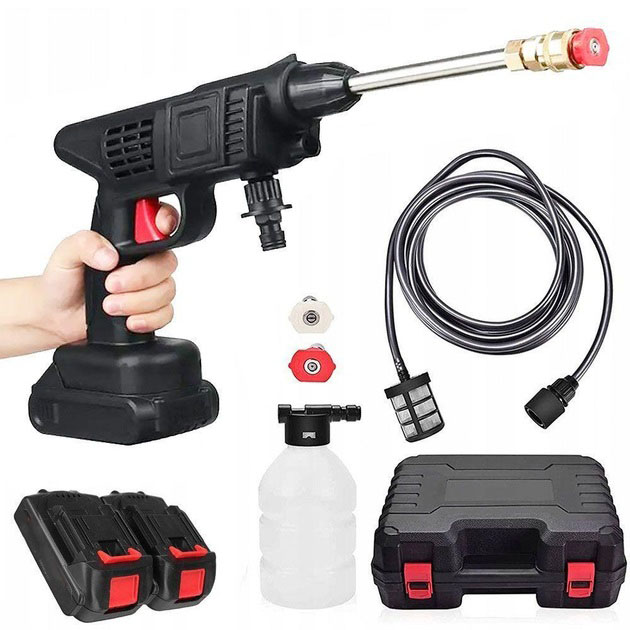 Универсальная автомойка высокого давления Cleaning Gun 48V с 2 аккумуляторами и кейсом
