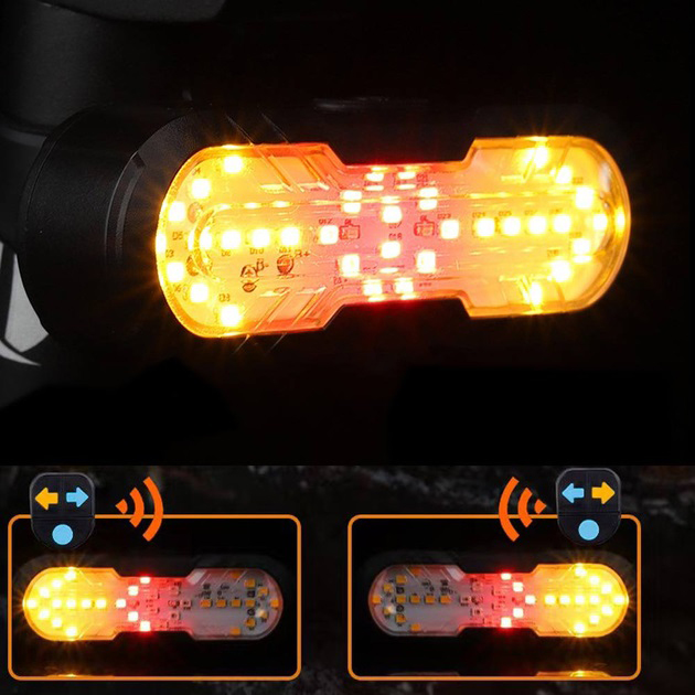 Велофонарь CYGM-2229 STOP (red+yellow) з сигналом