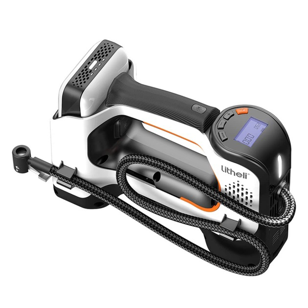 Аккумуляторный компрессор с фонарем Litheli питание от павербанка УМБ Litheli Power Bank 20000 мАч 45Вт