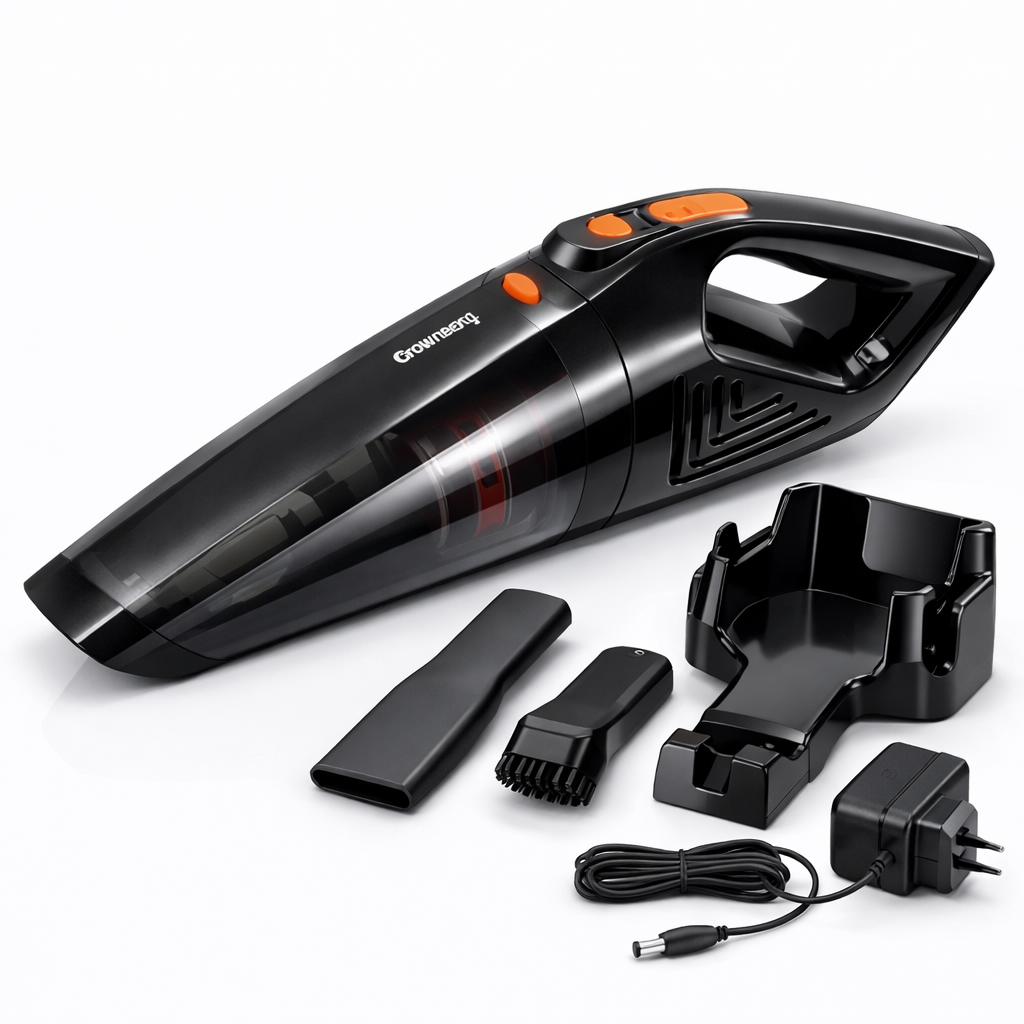Автомобильный пылесос аккумуляторный Crownberg CB-677 150Вт 2000мАч моющий фильтр LED подсветка