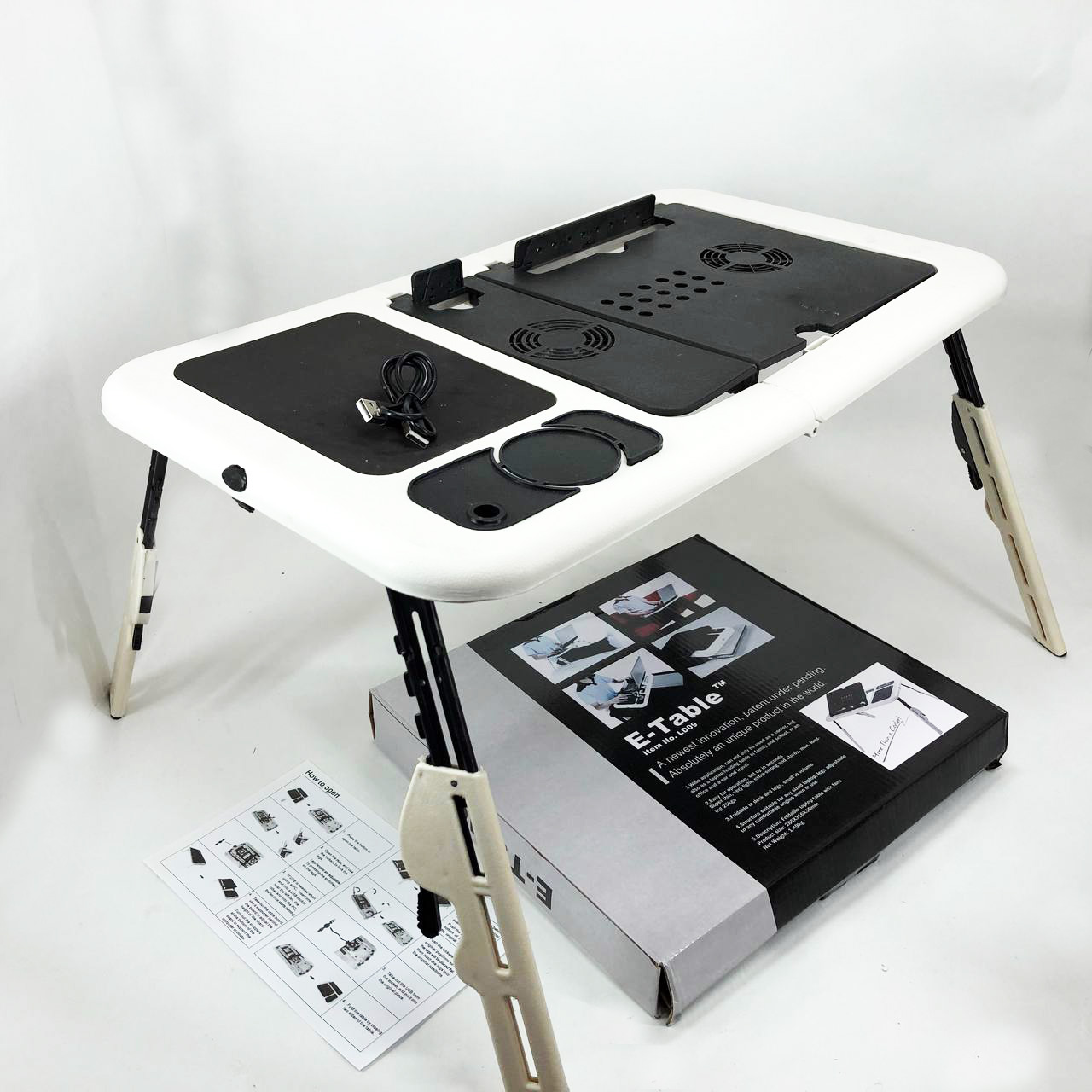 Стол подставка с вентиляцие LD-09 E-Table Столик для ноутбука с регулировкой высоты в кровать