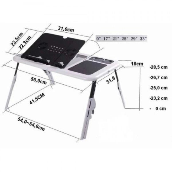 Стол подставка с вентиляцие LD-09 E-Table Столик для ноутбука с регулировкой высоты в кровать