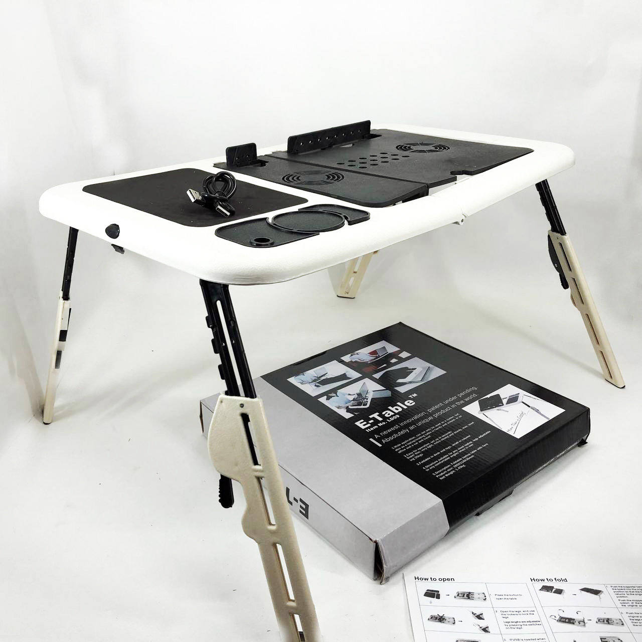 Стол подставка с вентиляцие LD-09 E-Table Столик для ноутбука с регулировкой высоты в кровать