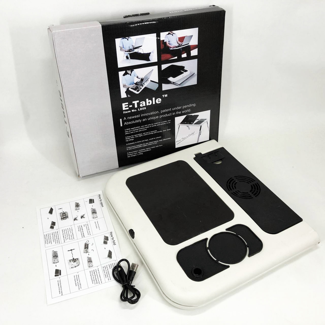 Стол подставка с вентиляцие LD-09 E-Table Столик для ноутбука с регулировкой высоты в кровать