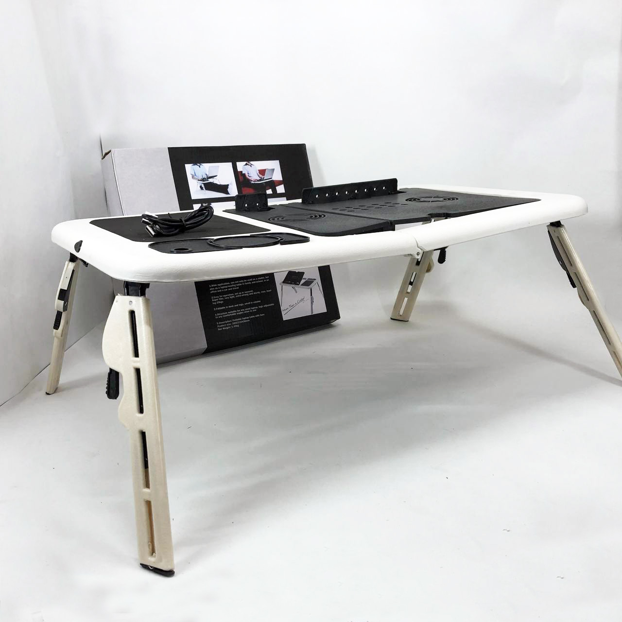 Стол подставка с вентиляцие LD-09 E-Table Столик для ноутбука с регулировкой высоты в кровать