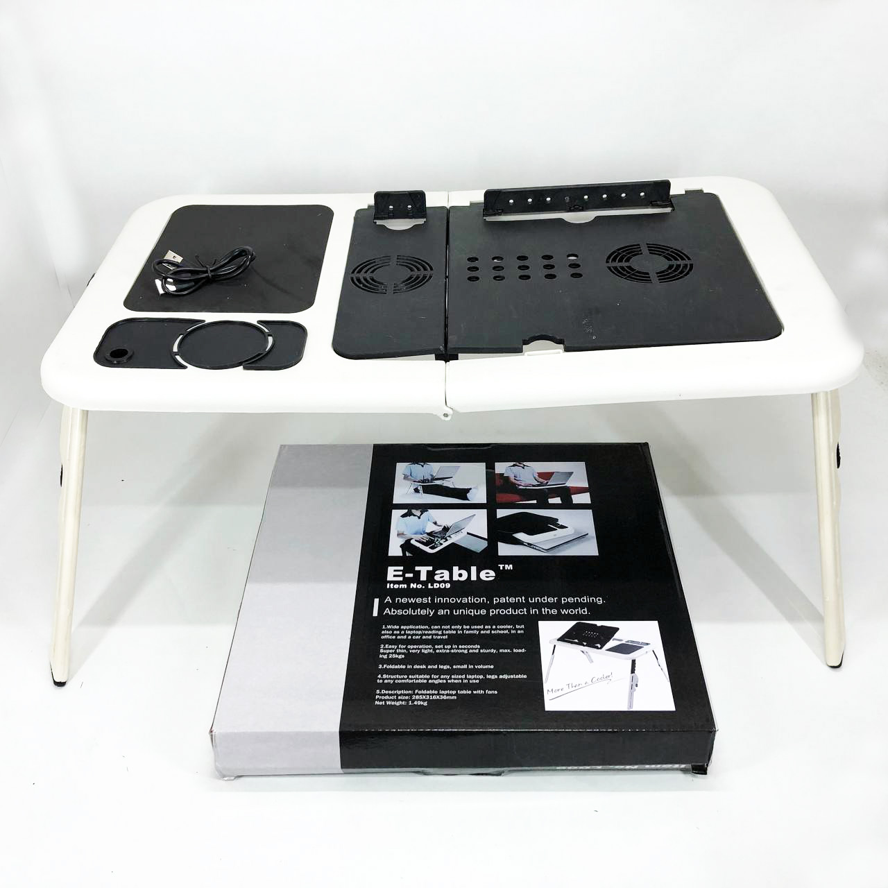 Стол подставка с вентиляцие LD-09 E-Table Столик для ноутбука с регулировкой высоты в кровать