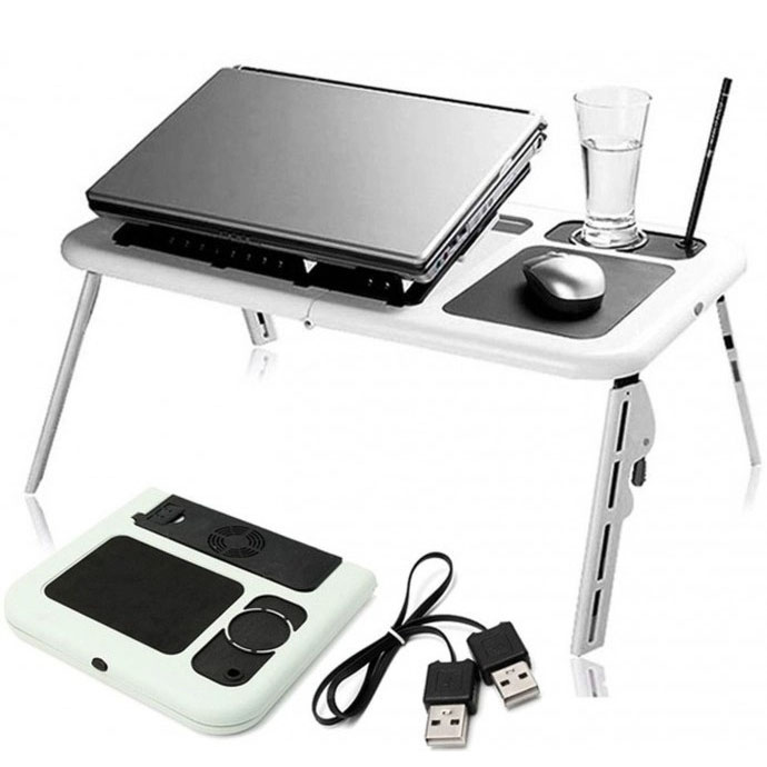 Стильная подставка для ноутбука, Стол подставка с вентилятором LD-09 E-Table Универсальная подставка