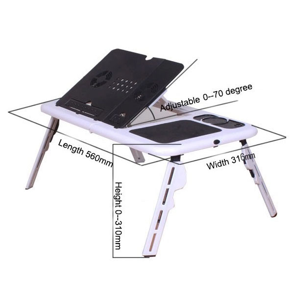 Стильная подставка для ноутбука, Стол подставка с вентилятором LD-09 E-Table Универсальная подставка