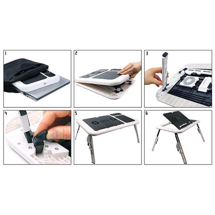 Стильная подставка для ноутбука, Стол подставка с вентилятором LD-09 E-Table Универсальная подставка