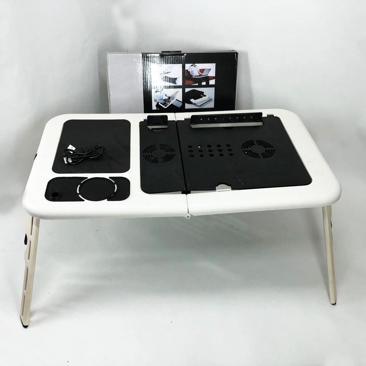 Стильная подставка для ноутбука, Стол подставка с вентилятором LD-09 E-Table Универсальная подставка