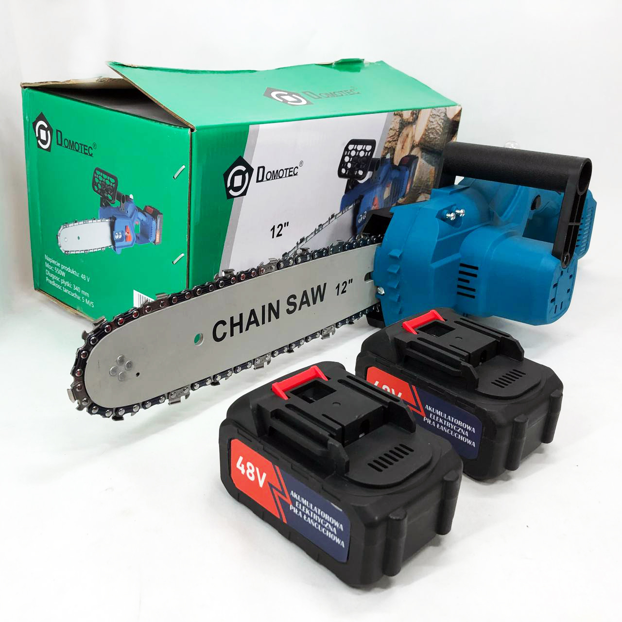 Аккумуляторные цепные пилы DOMOTEC Chain Saw 12'' (30см), Хорошая аккумуляторная пила, Ручная садовая