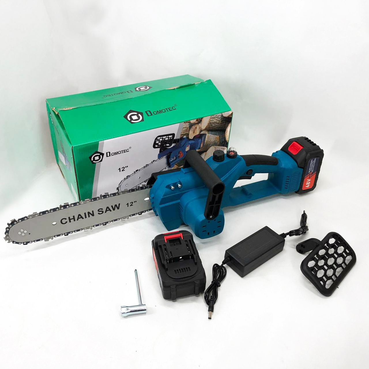 Аккумуляторные цепные пилы DOMOTEC Chain Saw 12'' (30см), Хорошая аккумуляторная пила, Ручная садовая