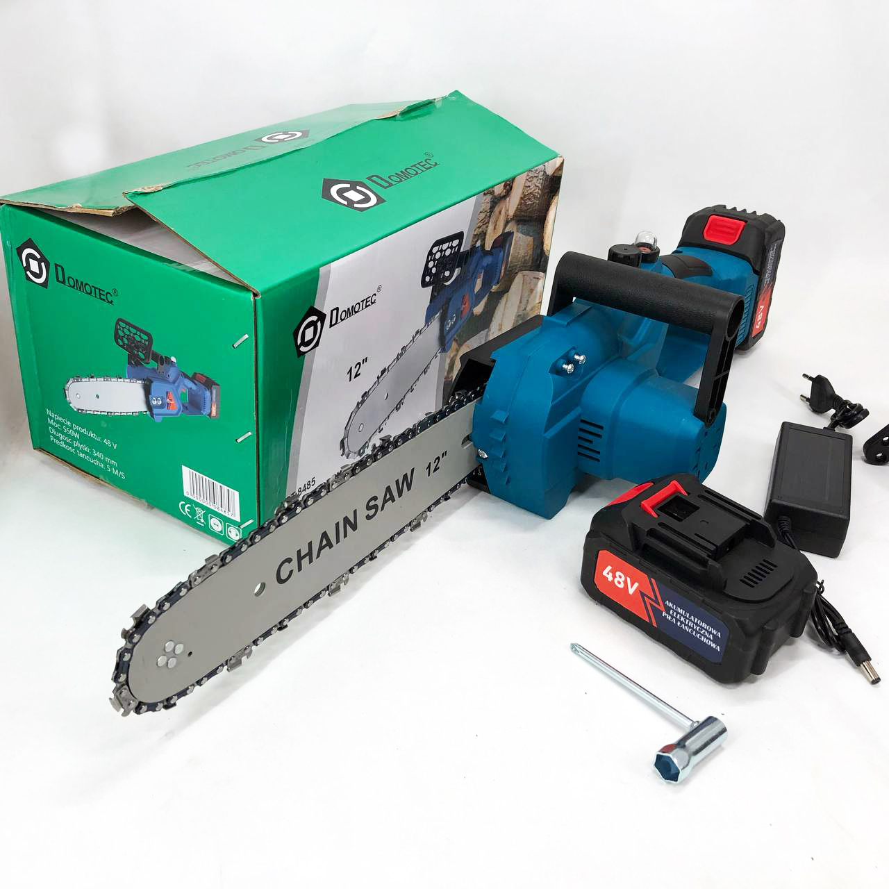 Аккумуляторные цепные пилы DOMOTEC Chain Saw 12'' (30см), Хорошая аккумуляторная пила, Ручная садовая