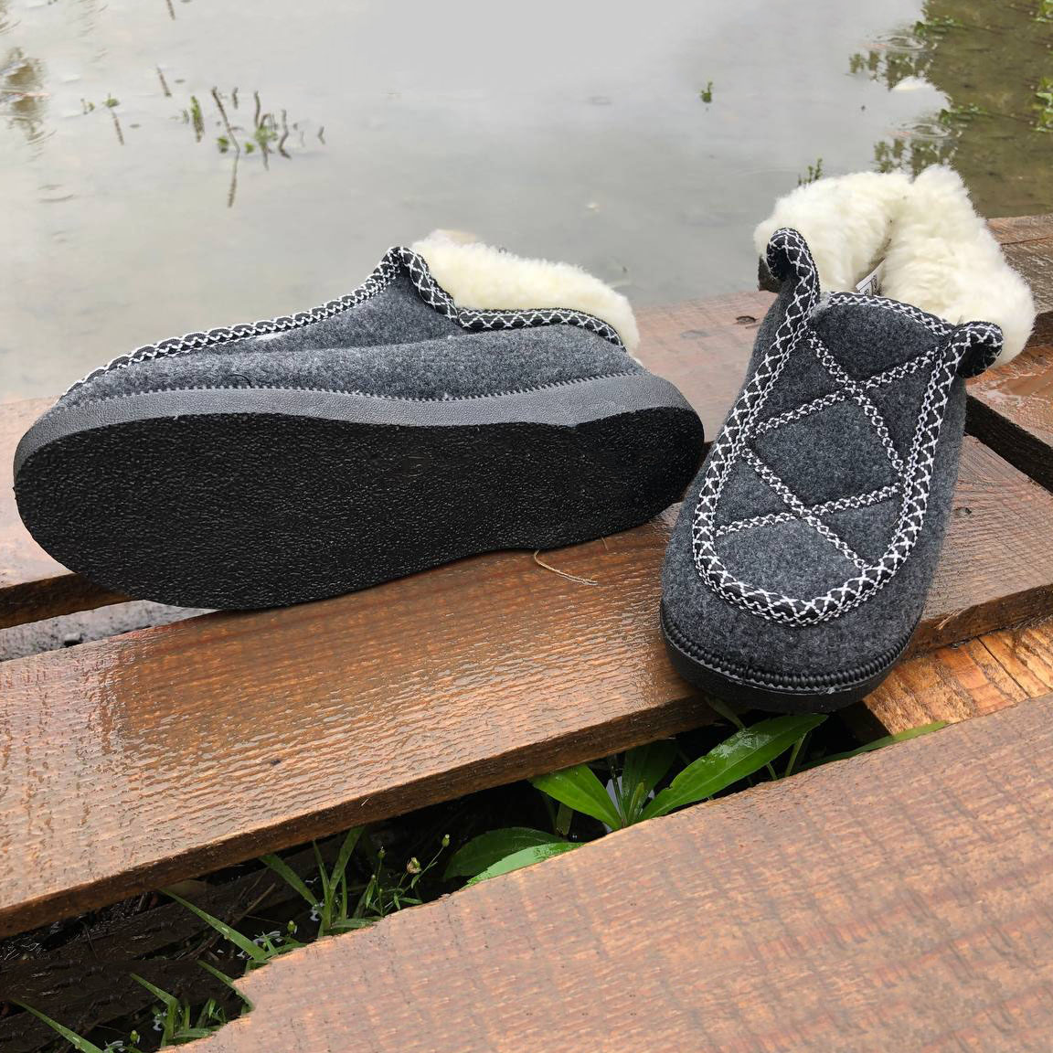 Ботинки женские меховые утепленные 38р 24см, Валенки шитые, Домашние тапочки для женщин