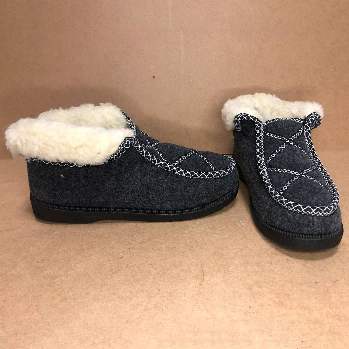 Ботинки женские меховые утепленные 38р 24см, Валенки шитые, Домашние тапочки для женщин