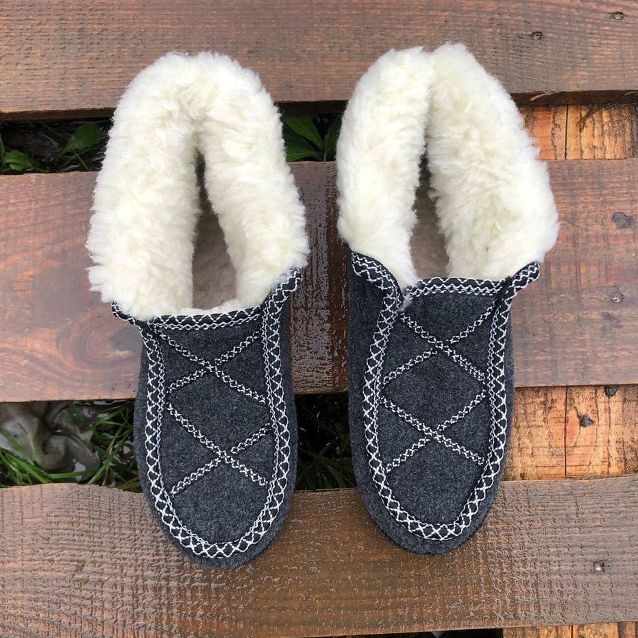 Ботинки женские меховые утепленные 38р 24см, Валенки шитые, Домашние тапочки для женщин