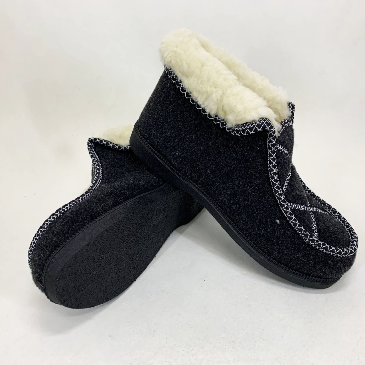 Ботинки женские меховые утепленные 38р 24см, Валенки шитые, Домашние тапочки для женщин