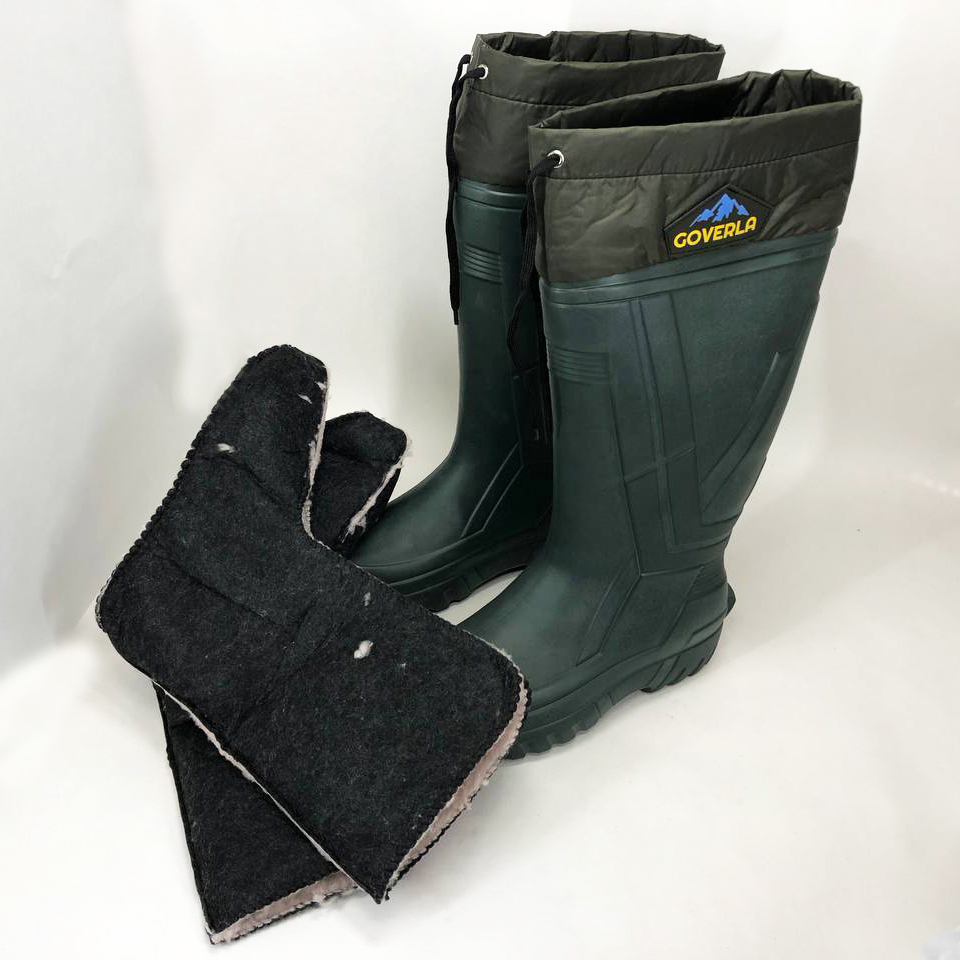 Сапоги качественные резиновые утепленные высокие 44р 29см, резиновые сапоги мужские рабочие