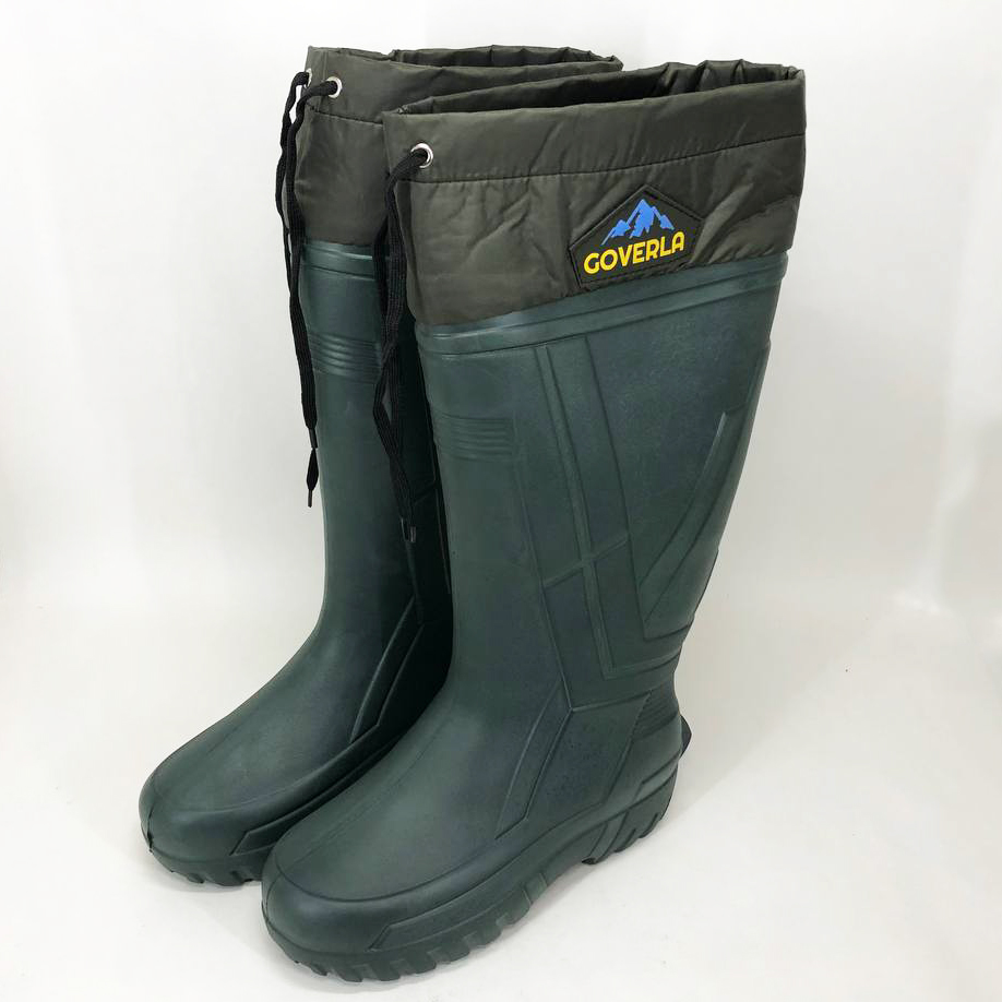 Сапоги качественные резиновые утепленные высокие 45р 30см, резиновые сапоги для рыбалки