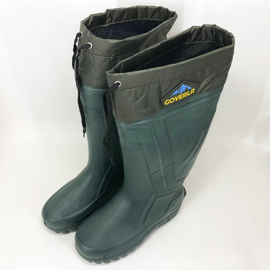 Сапоги качественные резиновые утепленные высокие 45р 30см, резиновые сапоги для рыбалки