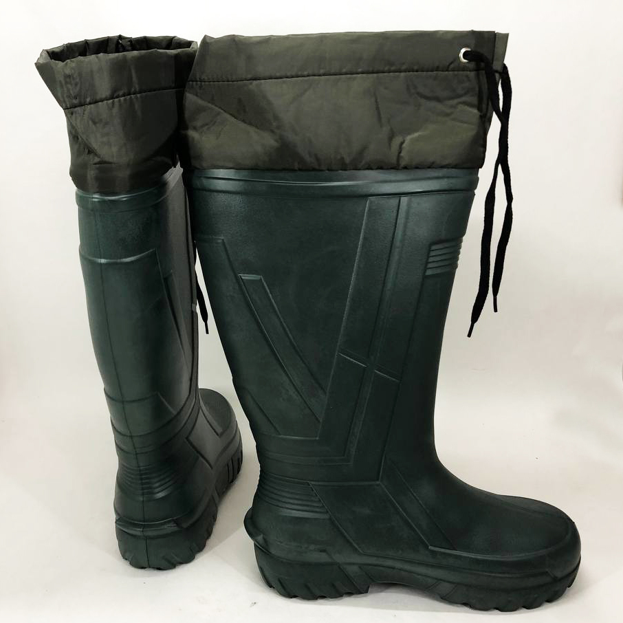 Сапоги качественные резиновые утепленные высокие 45р 30см, резиновые сапоги для рыбалки