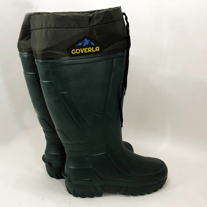 Сапоги качественные резиновые утепленные высокие 45р 30см, резиновые сапоги для рыбалки