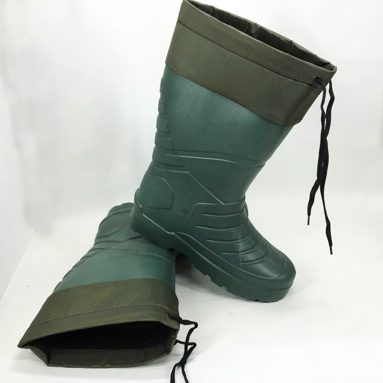 Сапоги резиновые высокие мужские 43р 28,5см утепленные, Активные мужские сапоги для рыбалки