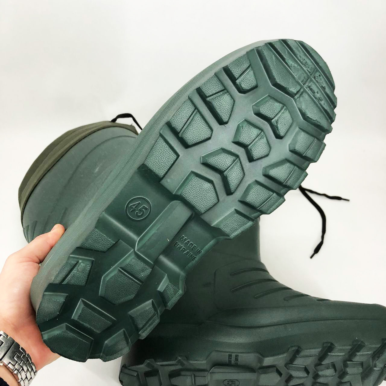 Сапоги резиновые высокие мужские 43р 28,5см утепленные, Активные мужские сапоги для рыбалки