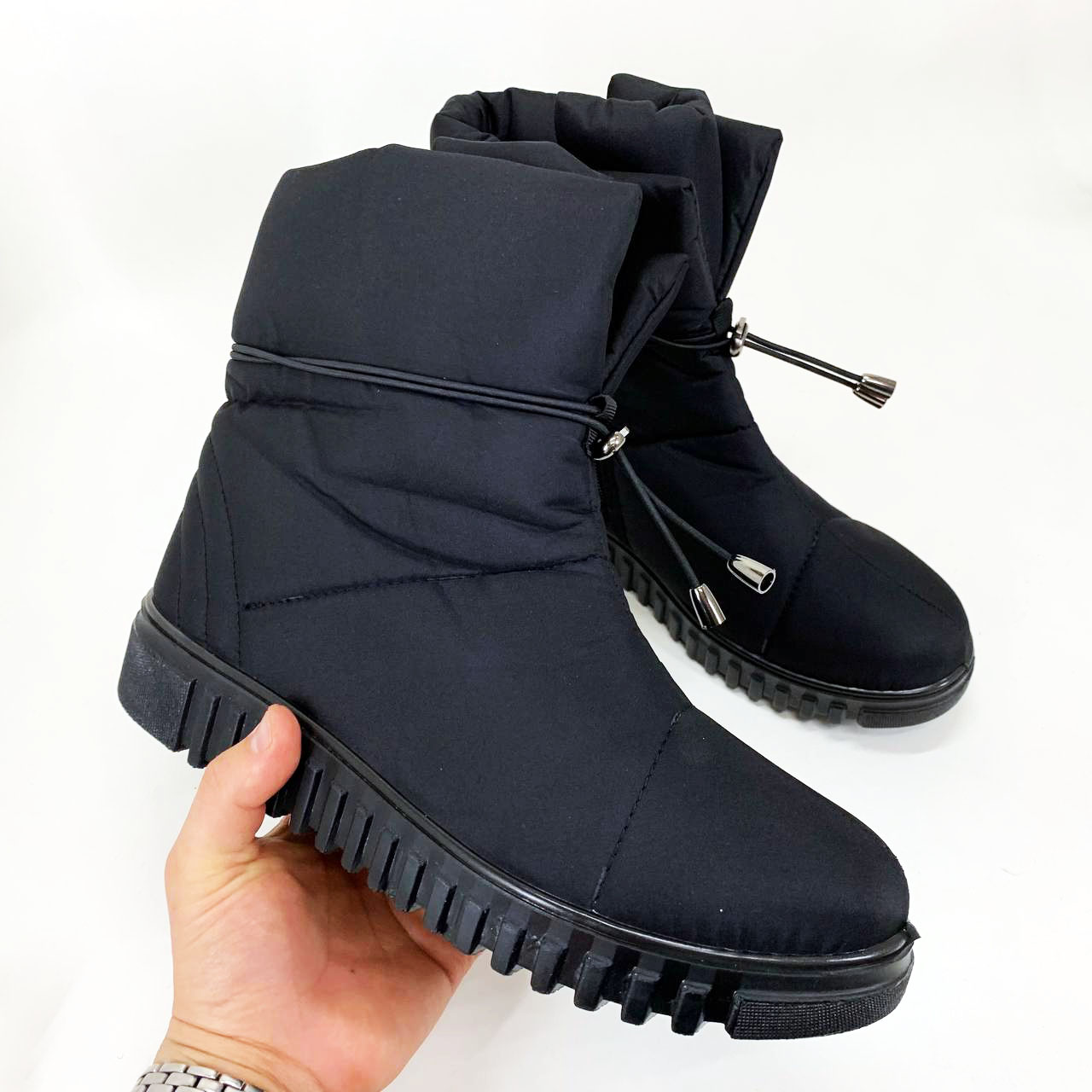 Ботинки женские утепленные черные 41р 26,5см, Бурки бабуши женские войлок, Женские ботинки из нейлона