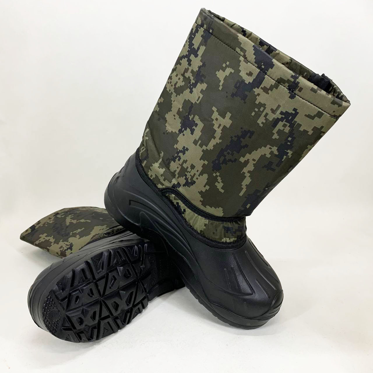 Сапоги мужские утепленные камуфляж 43р 28см, Комфортные мужские ботинки на работу
