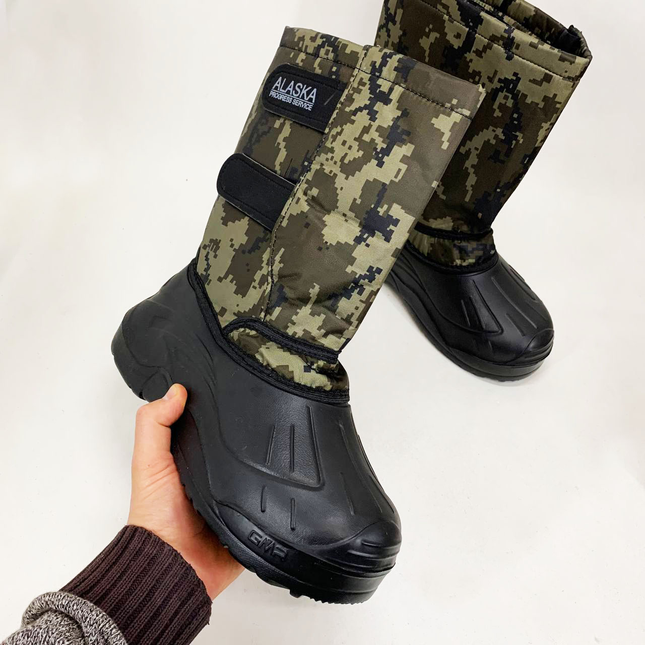 Сапоги мужские утепленные камуфляж 43р 28см, Комфортные мужские ботинки на работу