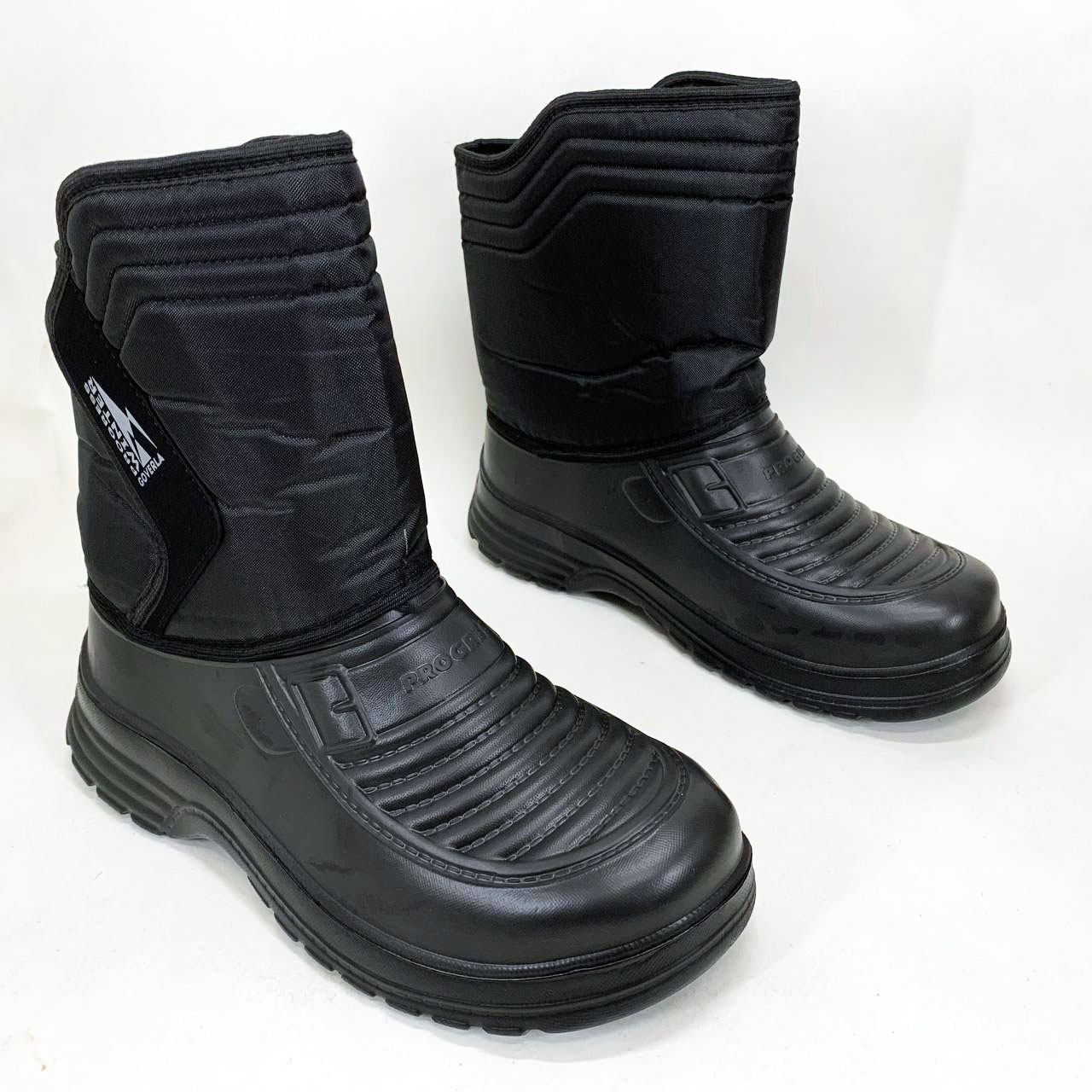 Сапоги мужские черные утепленные 42р 26см Резиновые сапоги короткие рыбалки