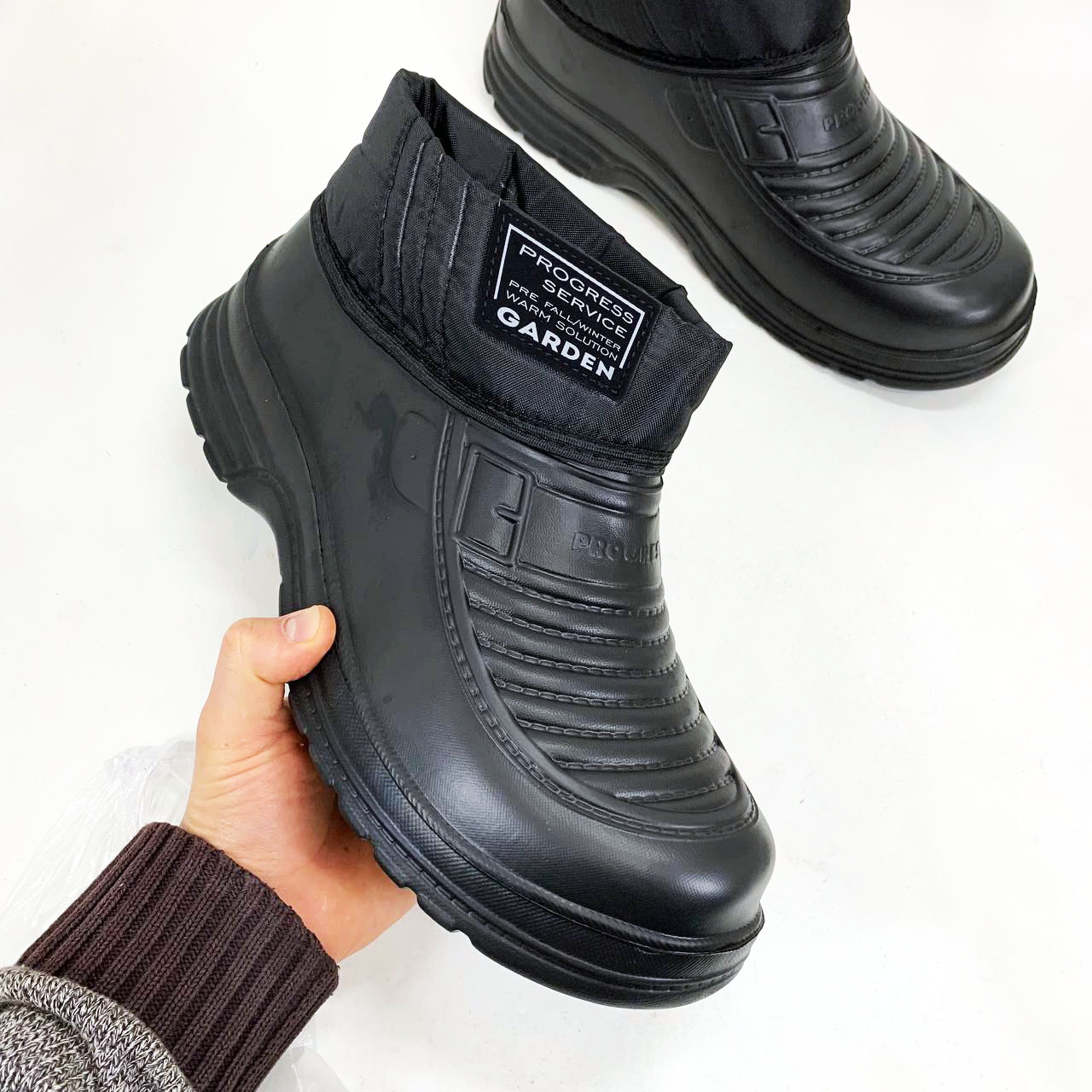 Галоши мужские черные утепленные 43р 27см, Доступная мужская обувь, Туфли мужские спецобувь