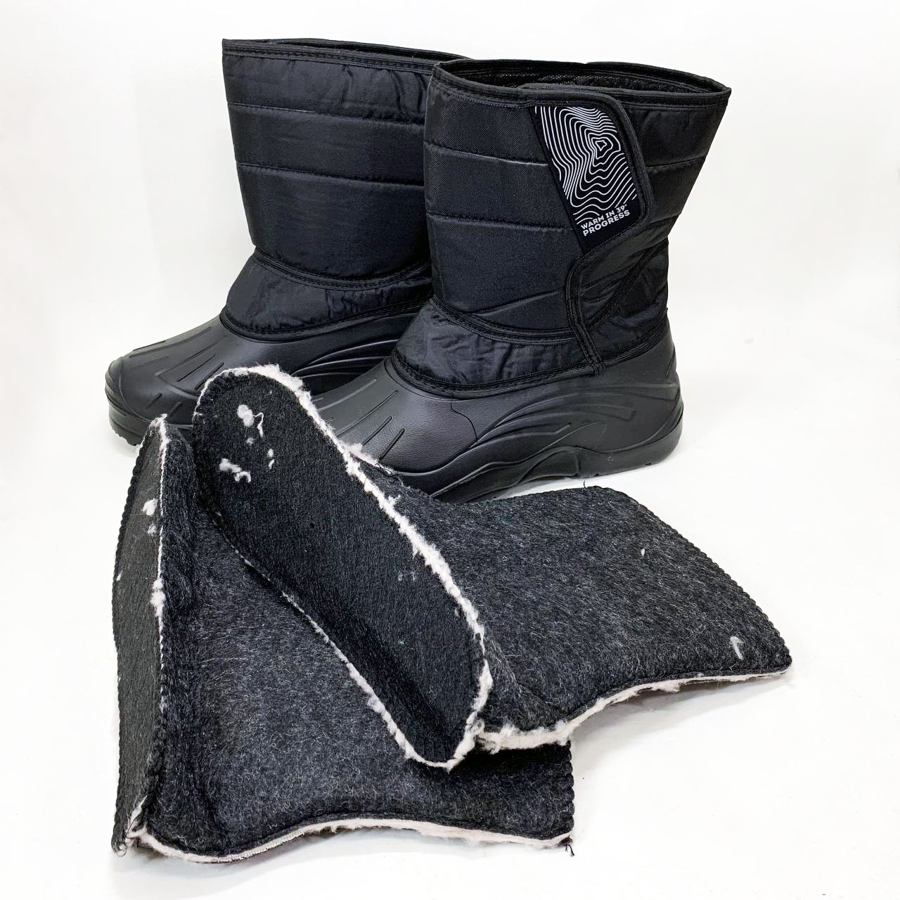 Сапоги мужские утепленные черные 41р 27см Резиновые стеганые сапоги