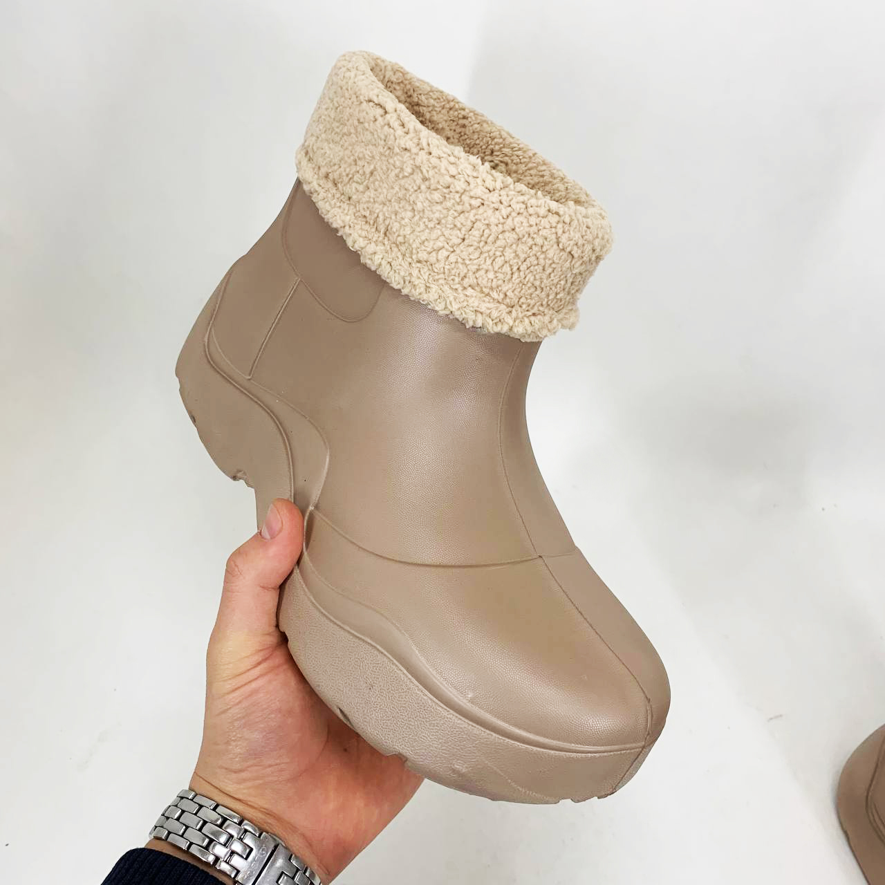 Резиновые ботинки женские 38р 23см коричневые