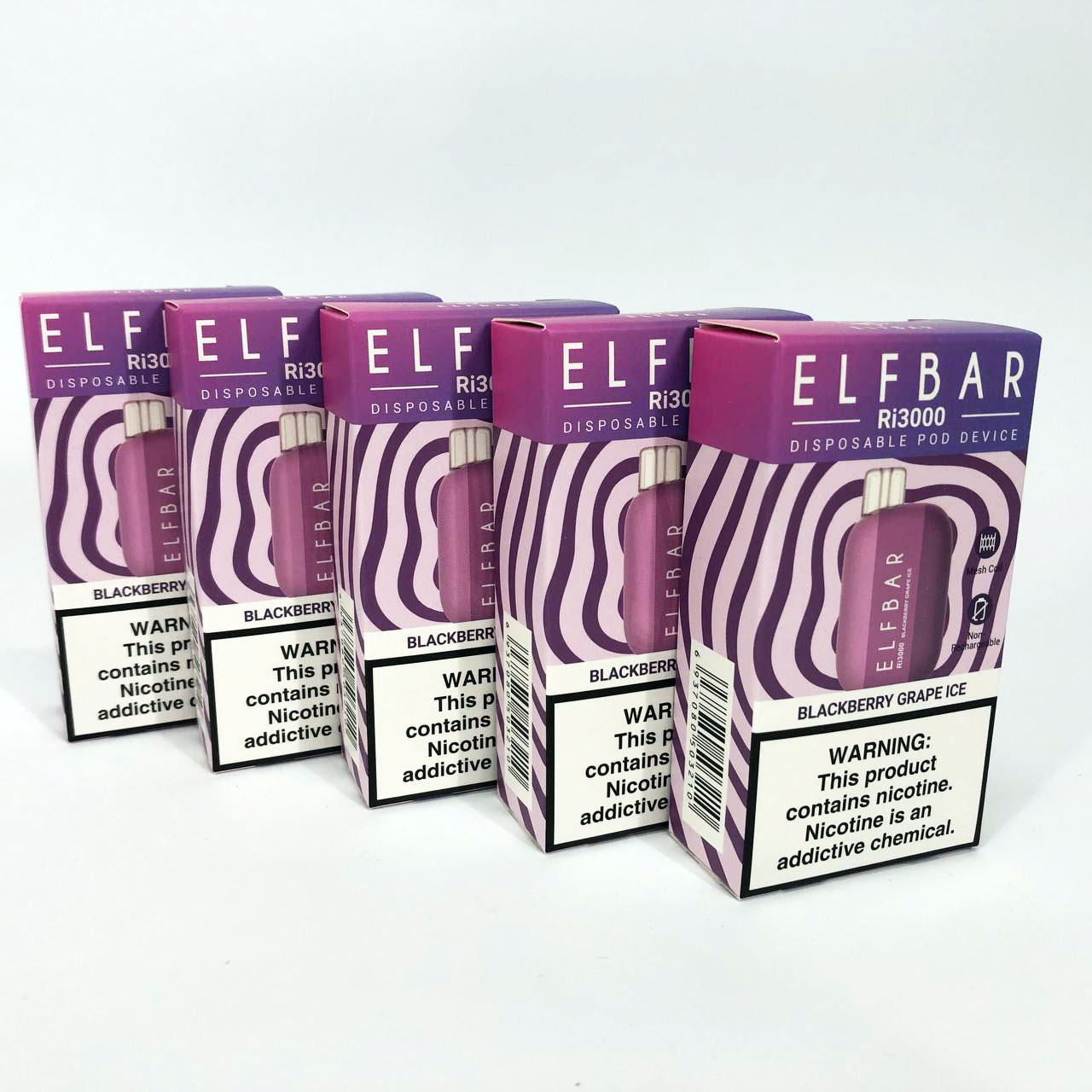 Elf Bar RI3000 5%. Ежевика Виноград (Blackberry Grape Ice)