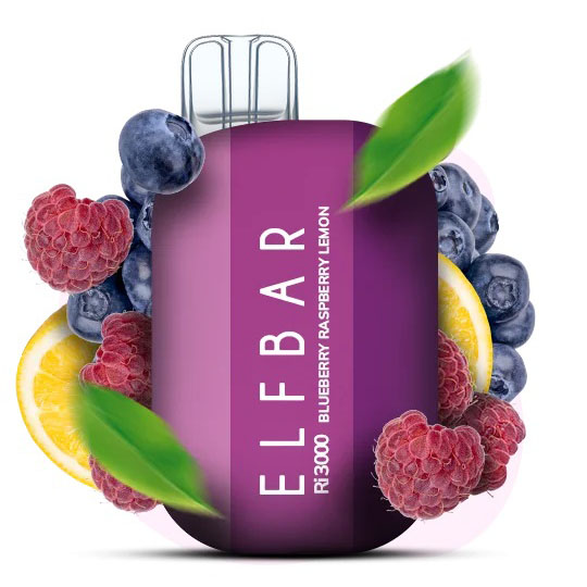 Elf Bar RI3000 5%. Черника Малина Лимон (Blueberry Raspberry Lemon)