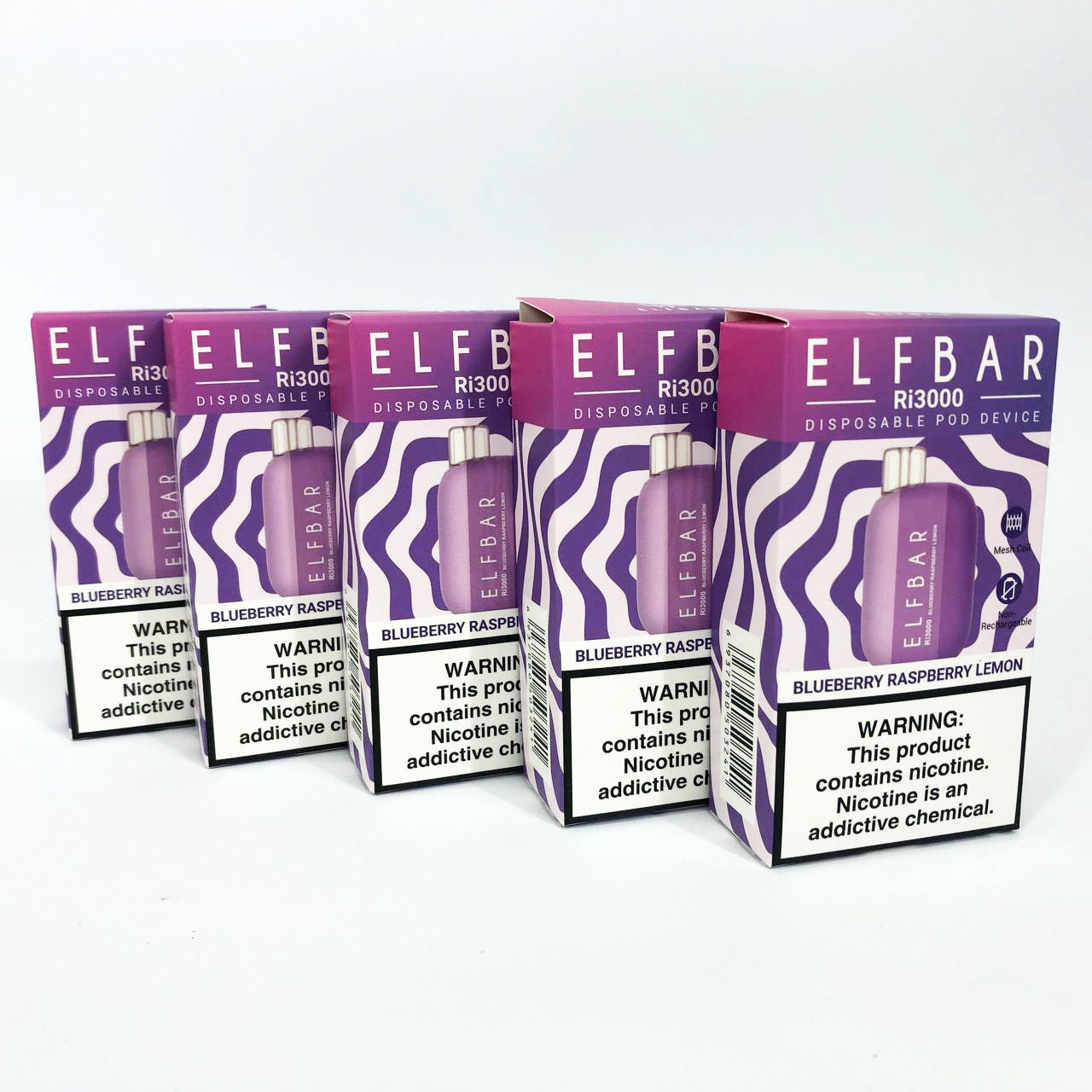 Elf Bar RI3000 5%. Черника Малина Лимон (Blueberry Raspberry Lemon)