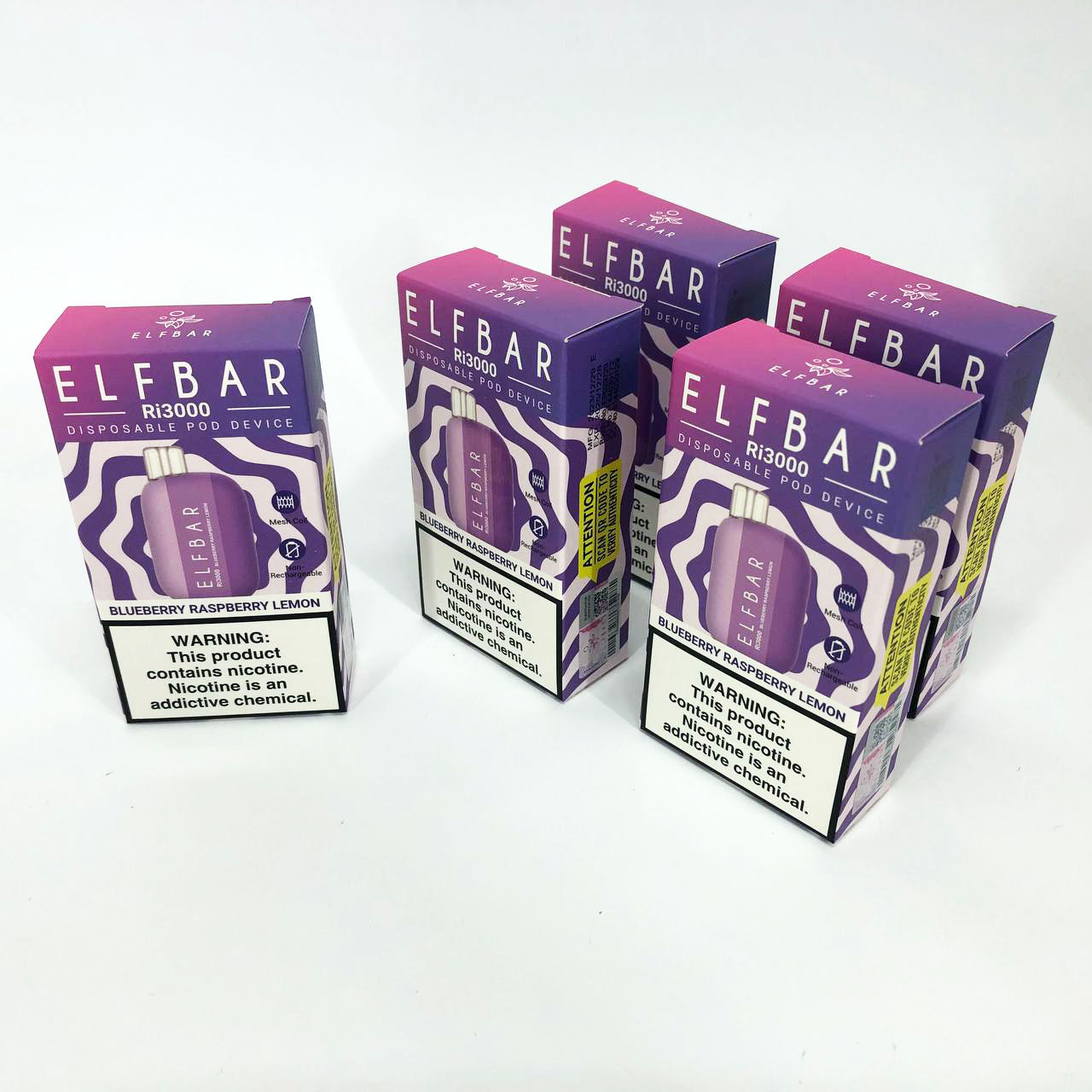 Elf Bar RI3000 5%. Черника Малина Лимон (Blueberry Raspberry Lemon)