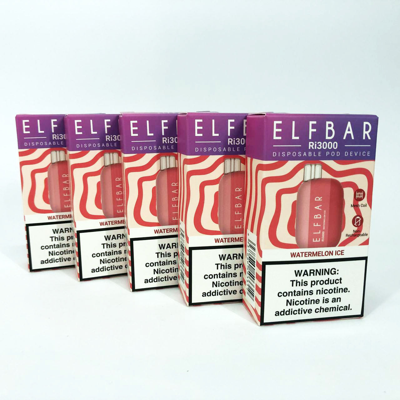 Elf Bar RI3000 5%. Арбуз (Watermelon Ice)