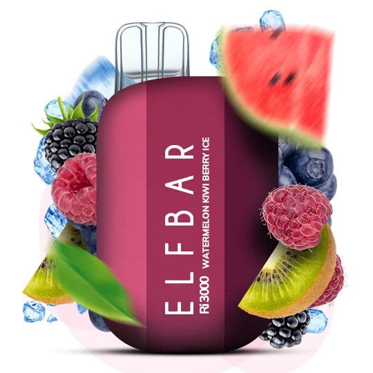 Elf Bar RI3000 5%. Арбуз Киви Ягоды (Watermelon Kiwi Berry Ice)