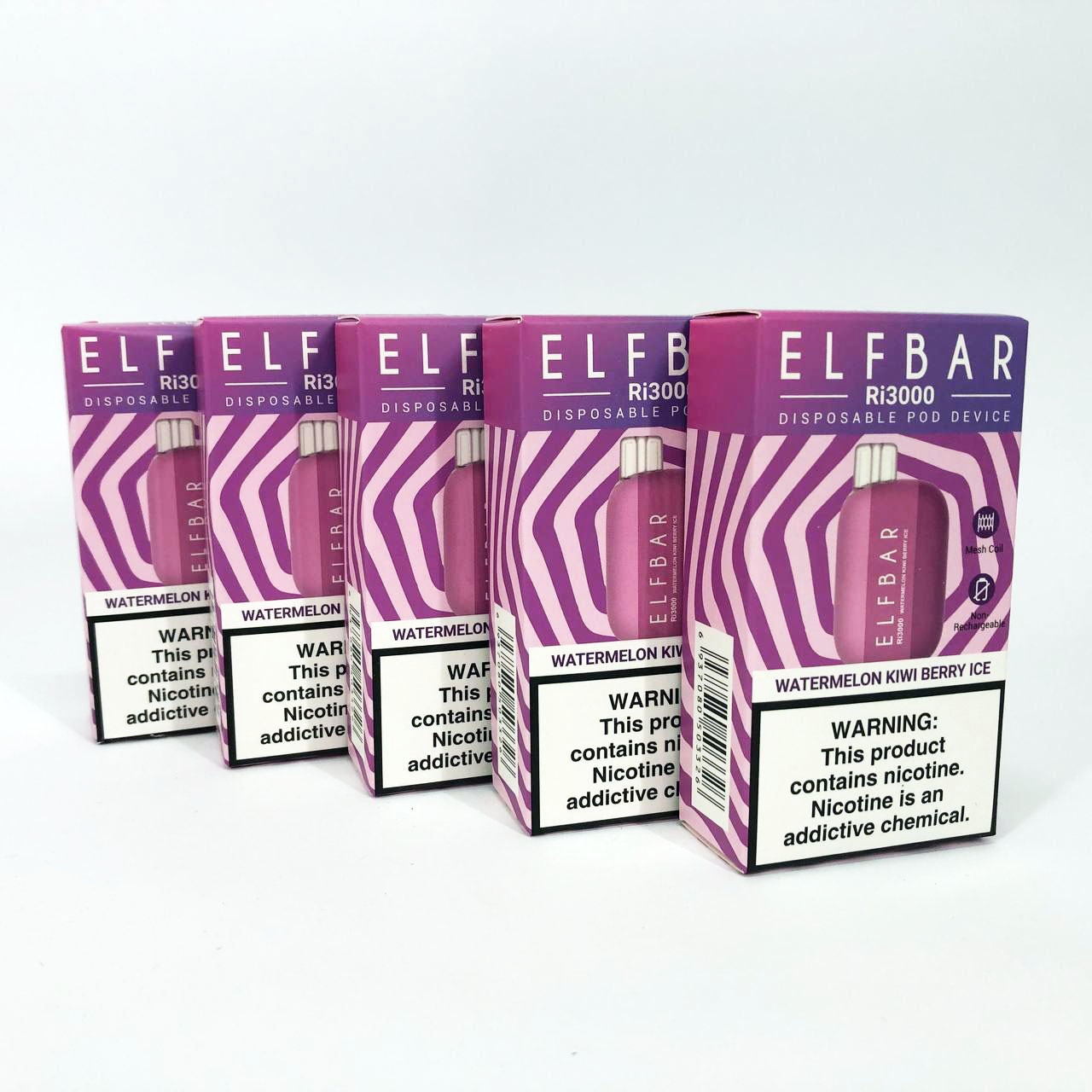 Elf Bar RI3000 5%. Арбуз Киви Ягоды (Watermelon Kiwi Berry Ice)