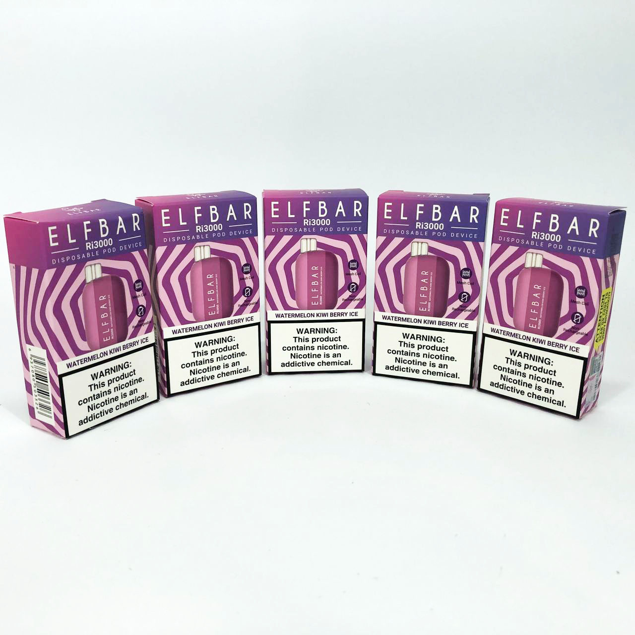 Elf Bar RI3000 5%. Арбуз Киви Ягоды (Watermelon Kiwi Berry Ice)